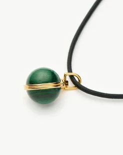 Sphere Gemstone Cord Pendant Necklace