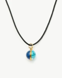 Sphere Gemstone Cord Pendant Necklace