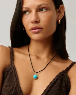 Sphere Gemstone Cord Pendant Necklace