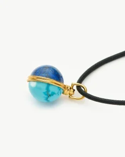 Sphere Gemstone Cord Pendant Necklace