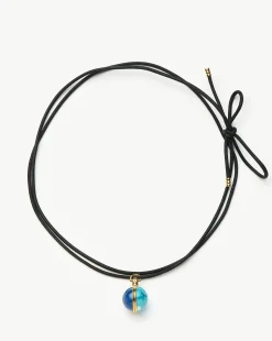 Sphere Gemstone Cord Pendant Necklace