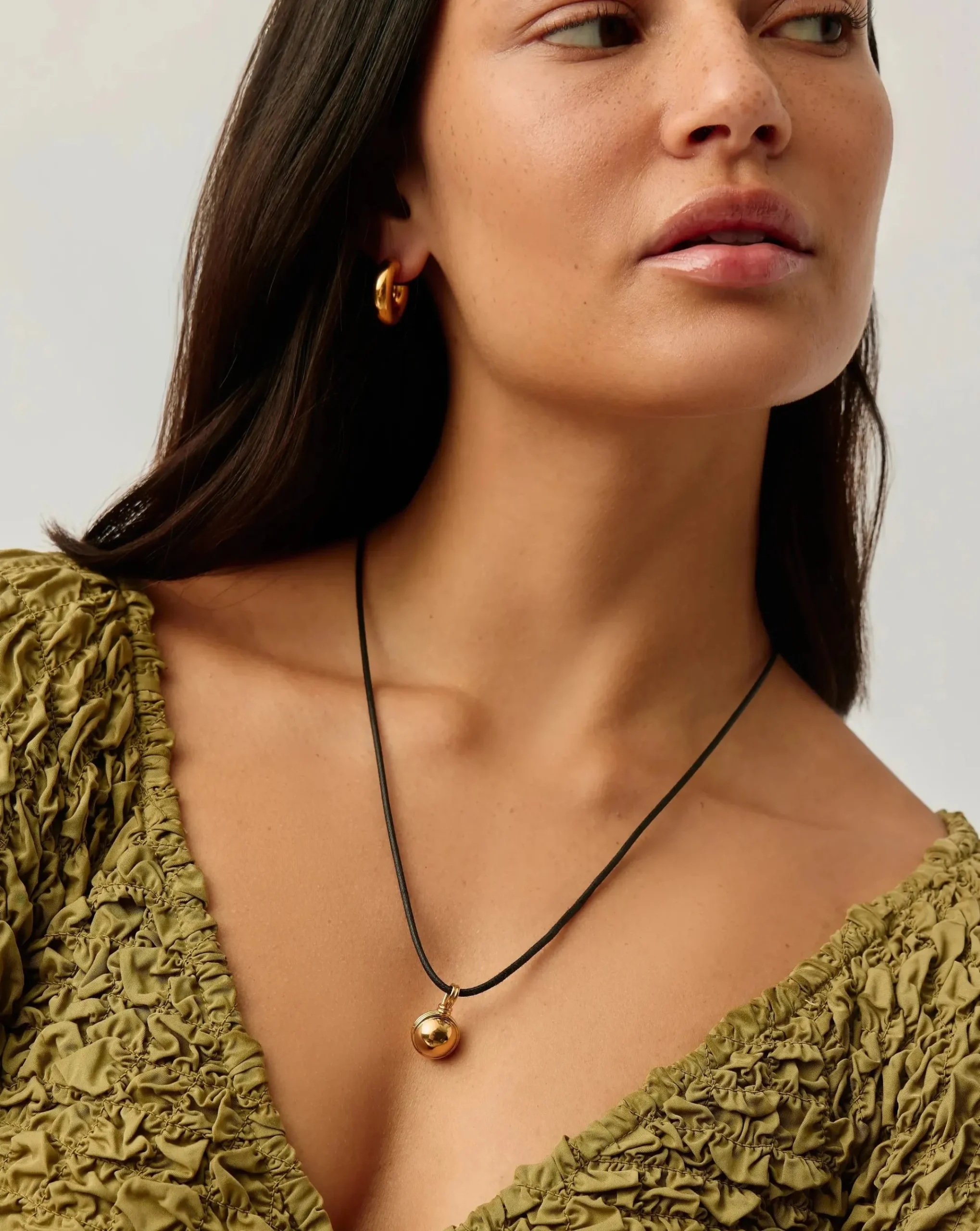 Sphere Pendant Cord Necklace