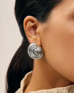Spiral Dome Oversized Stud Earrings