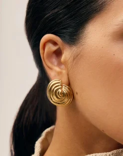 Spiral Dome Oversized Stud Earrings