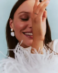 Square Pearl Statement Earrings