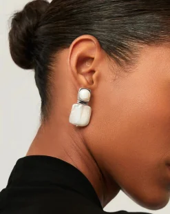 Square Pearl Statement Earrings