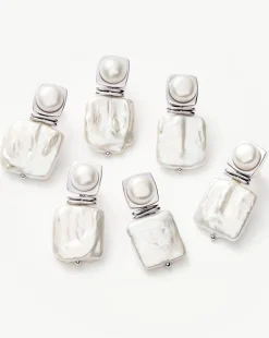 Square Pearl Statement Earrings