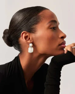Square Pearl Statement Earrings