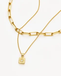 Star Ridge & Paperclip Chain Necklace Set