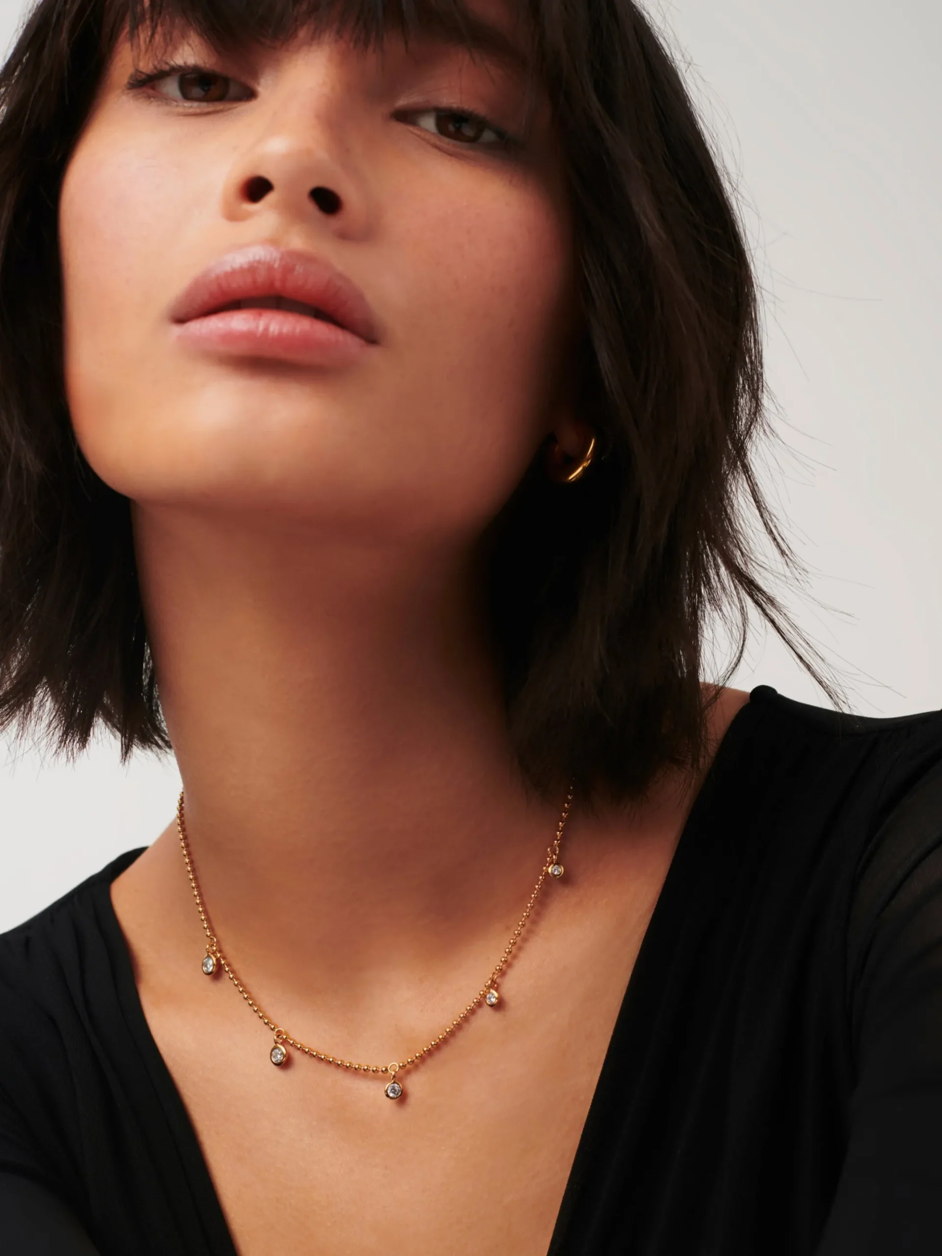 Stone Charm Drop Choker