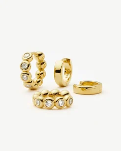 Tennis & Chubby Hoop Earring Set