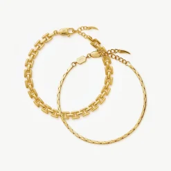 Timepiece & Cobra Snake Chain Bracelet Set