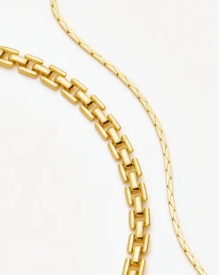 Timepiece & Cobra Snake Chain Bracelet Set