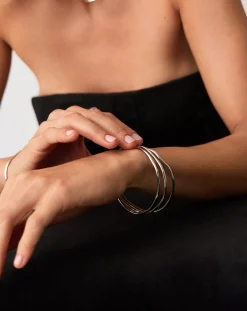Trio Molten Ripple Bangle Bracelet Set