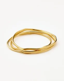 Trio Molten Ripple Bangle Bracelet Set