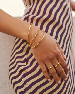 Trio Molten Ripple Bangle Bracelet Set