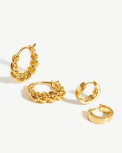 Twisted & Chubby Huggies Earring Set