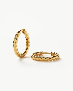Twisted Helical Small Hoop Earrings