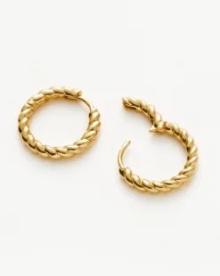 Twisted Helical Small Hoop Earrings