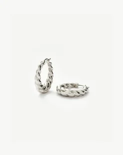 Twisted Tidal Medium Hoop Earrings