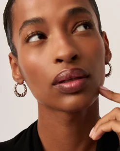 Twisted Tidal Medium Hoop Earrings