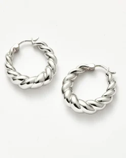Twisted Tidal Medium Hoop Earrings