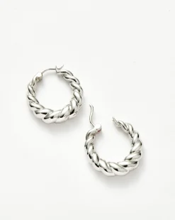 Twisted Tidal Medium Hoop Earrings
