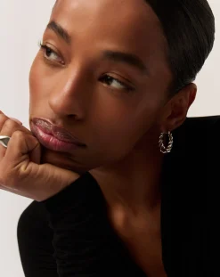 Twisted Tidal Medium Hoop Earrings