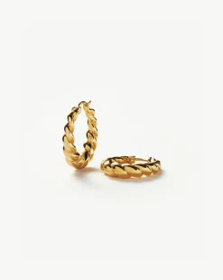 Twisted Tidal Medium Hoop Earrings