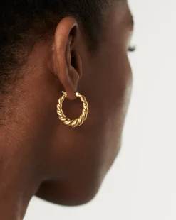 Twisted Tidal Medium Hoop Earrings