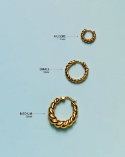 Twisted Tidal Medium Hoop Earrings