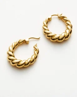 Twisted Tidal Medium Hoop Earrings