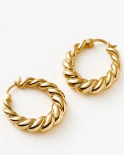 Twisted Tidal Medium Hoop Earrings
