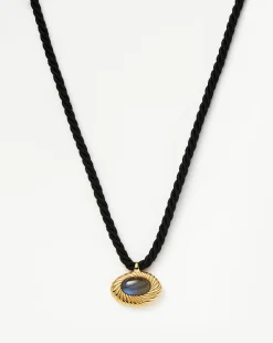 Wavy Ridge Caspia Gemstone Cord Necklace
