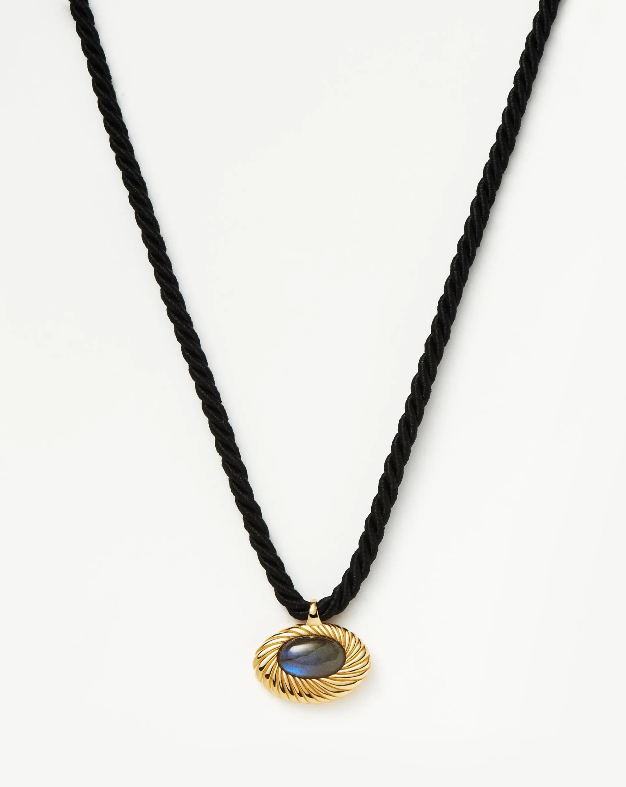 Wavy Ridge Caspia Gemstone Cord Necklace
