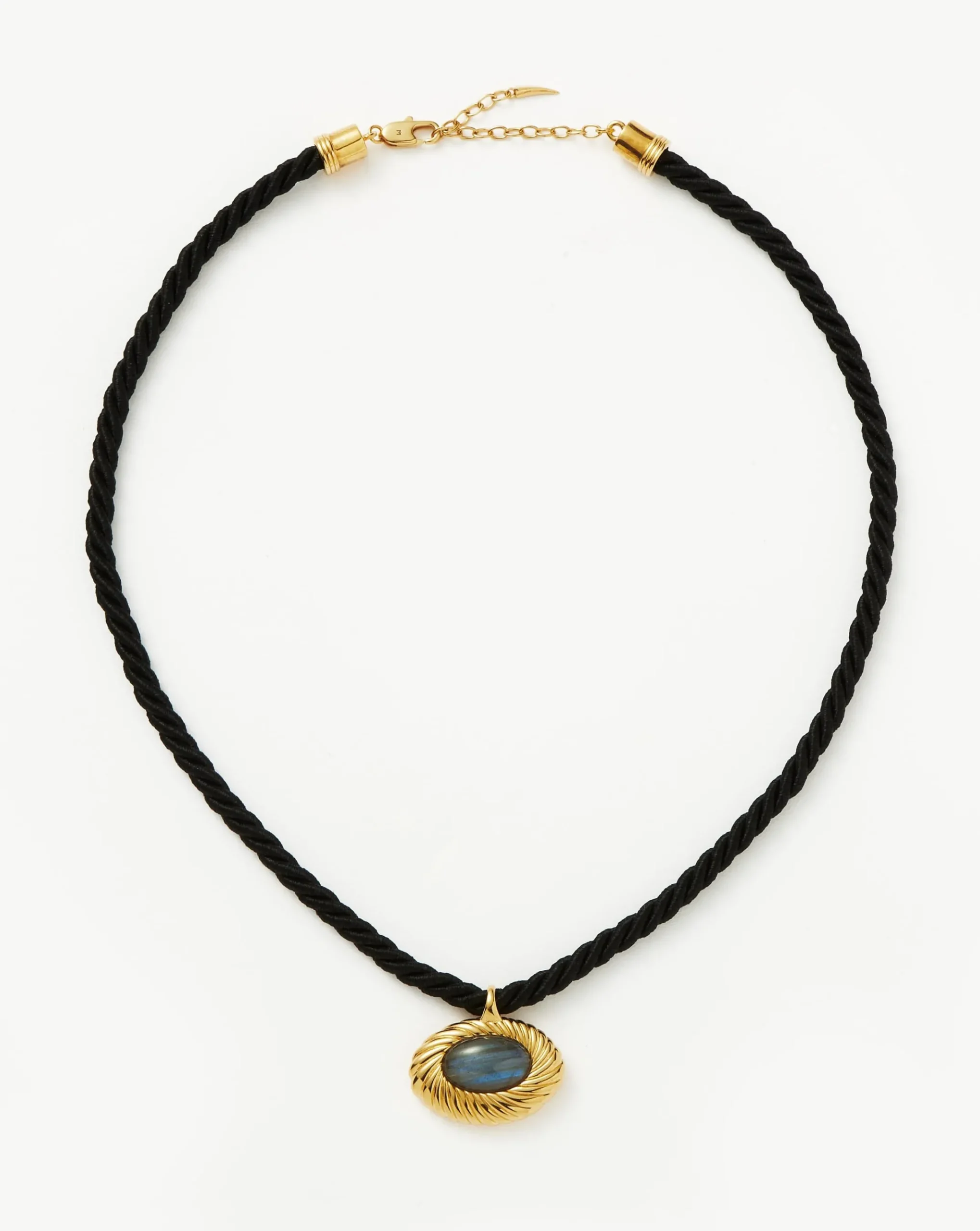 Wavy Ridge Caspia Gemstone Cord Necklace