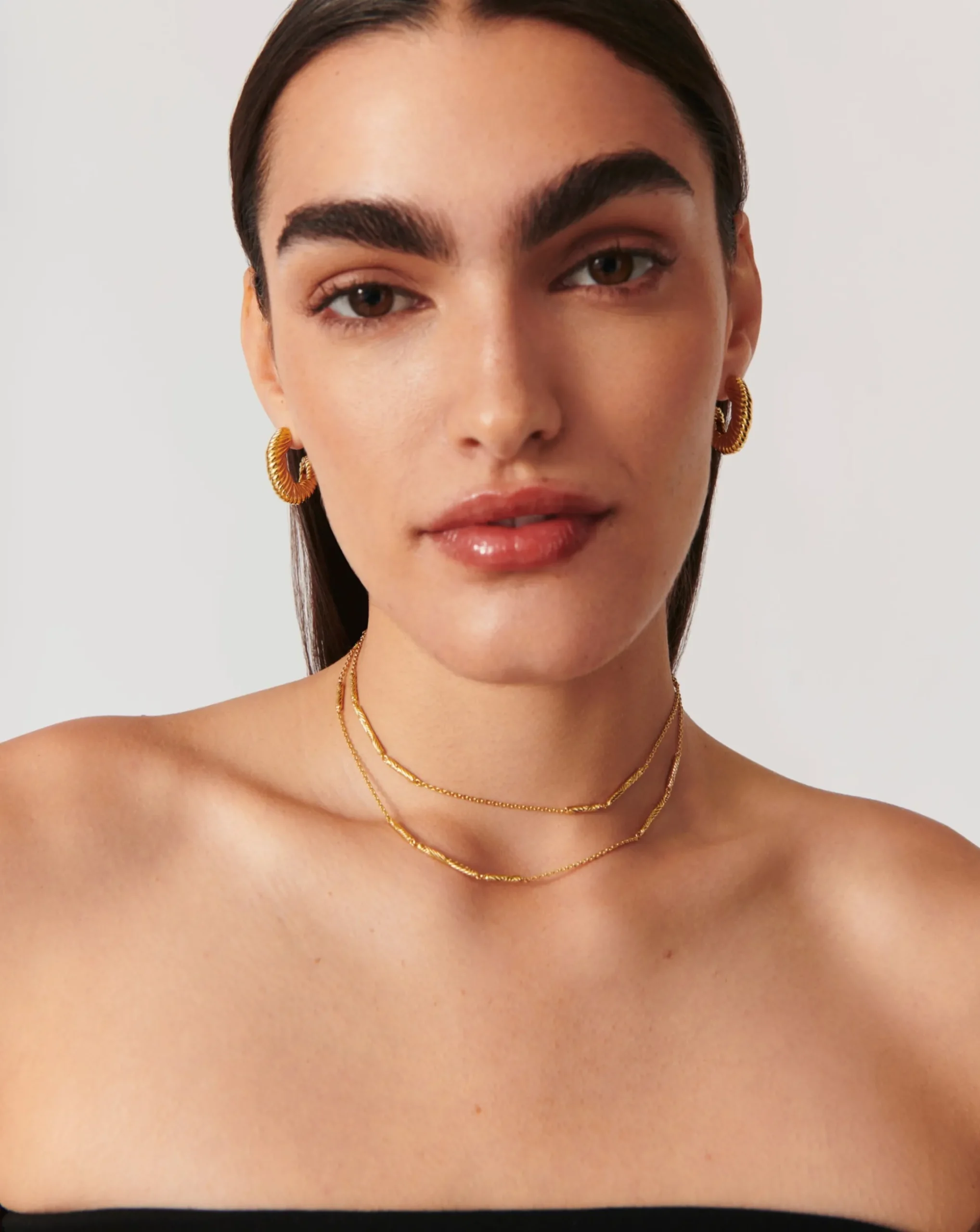 Wavy Ridge Extra Long Chain Necklace
