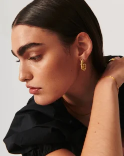 Wavy Ridge Medium Hoop Earrings