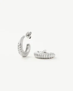 Wavy Ridge Small Hoop Earrings