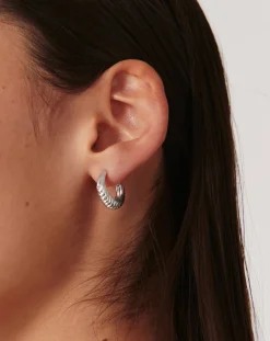 Wavy Ridge Small Hoop Earrings