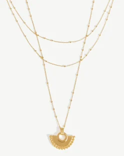 Zenyu Fan Chain Necklace Set