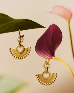 Zenyu Fan Chandelier Hoop Earrings