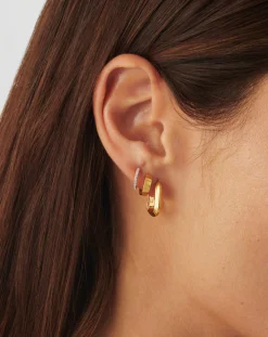Zenyu Link Ridge Ovate Hoop Earrings