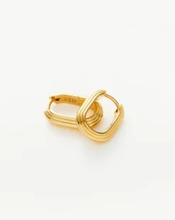 Zenyu Link Ridge Ovate Hoop Earrings